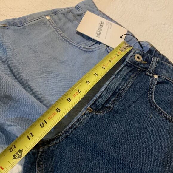 Ragged denim half and half shorts. XS - Picture 7 of 10